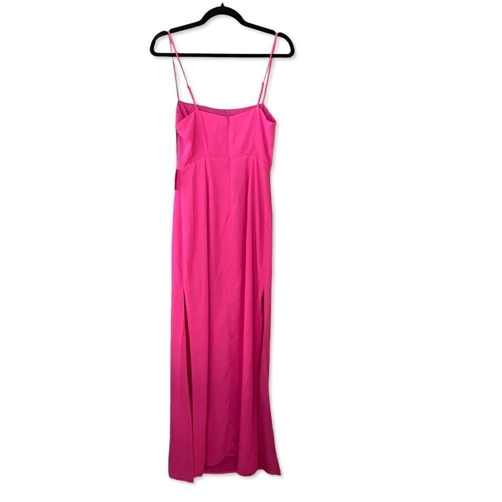 Superdown Addison maxi dress pink fuschia slip dress side slit Revolve Sz S - Picture 6 of 11